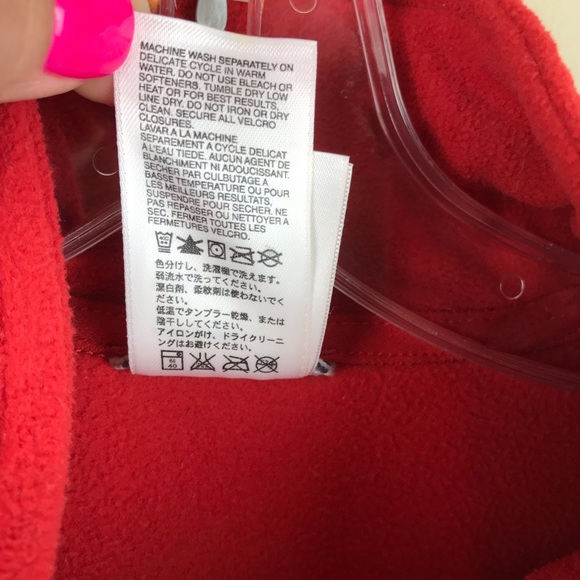 The North Face red 1/4 zip pullover fleece - Picture 6 of 7